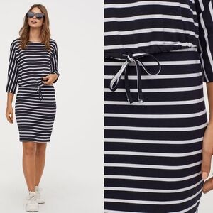 H&M Navy and White Striped MAMA Nursing Dress